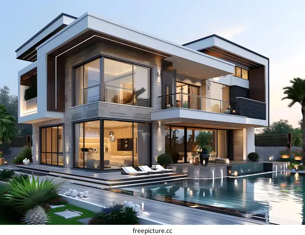 A modern luxury villa