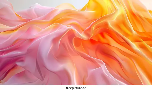 Colorful Abstract Background with Pink and Orange Fabric Folds