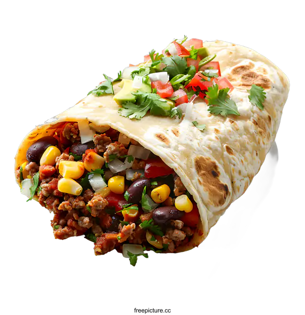 [Transparent Background PNG]Beef and bean burrito
