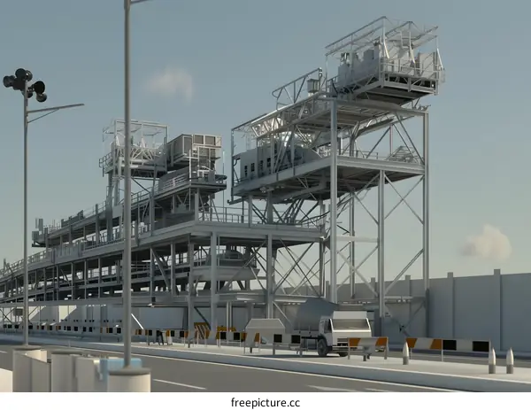 Industrial Structure Construction 3D Rendering Design