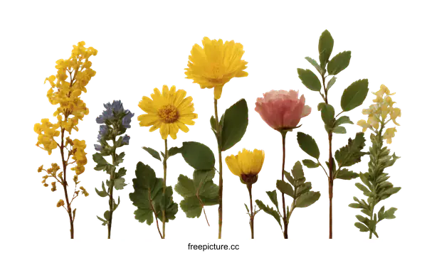 [Transparent Background PNG]Dried Flowers Arrangement on White Background