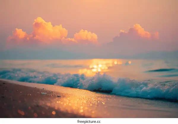 Golden Sunrise Seascape Beach Scene