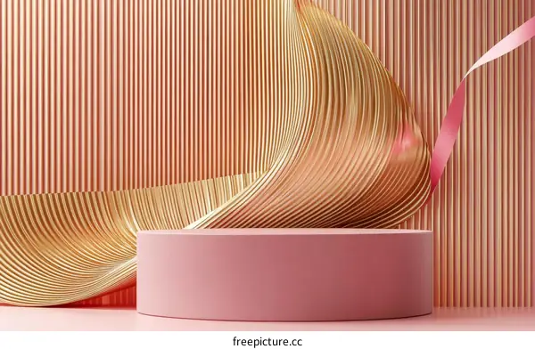 Modern Geometric Pink and Gold Display Podium