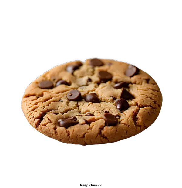 [Transparent Background PNG]A close-up image of a chocolate chip cookie