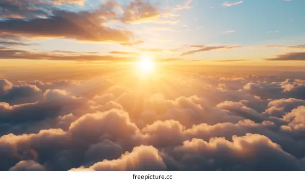 Golden Sunset Above the Clouds