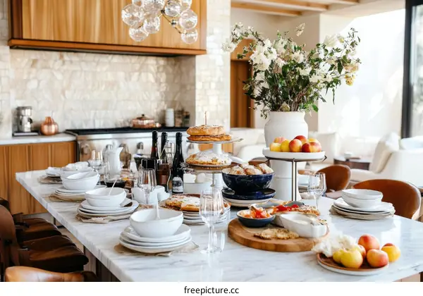 Elegant Modern Kitchen Breakfast Buffet
