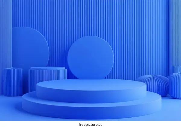 Modern Blue Geometric Display Podiums