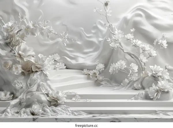 Elegant White Floral Still Life Design