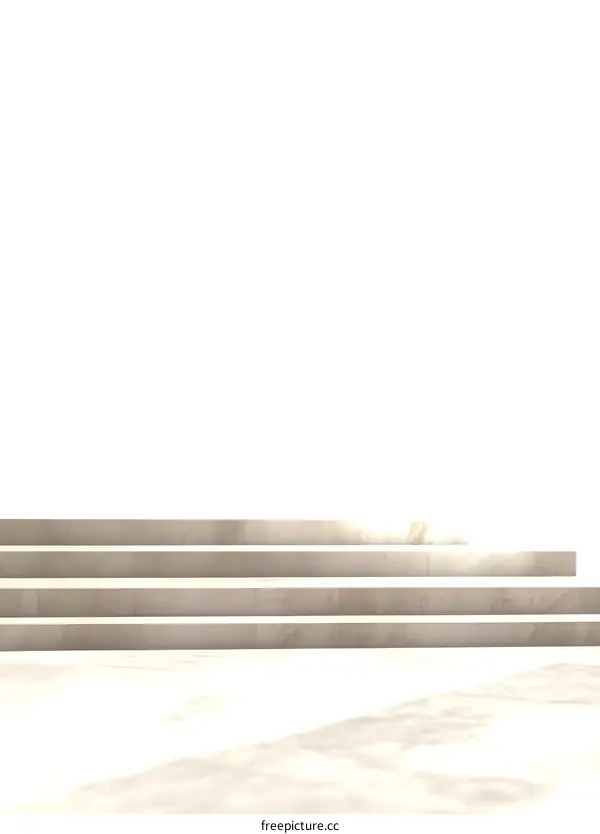 Simple White Minimalist Platform Steps Background