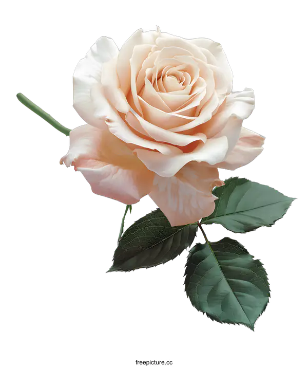 [Transparent Background PNG]single pink rose on white background