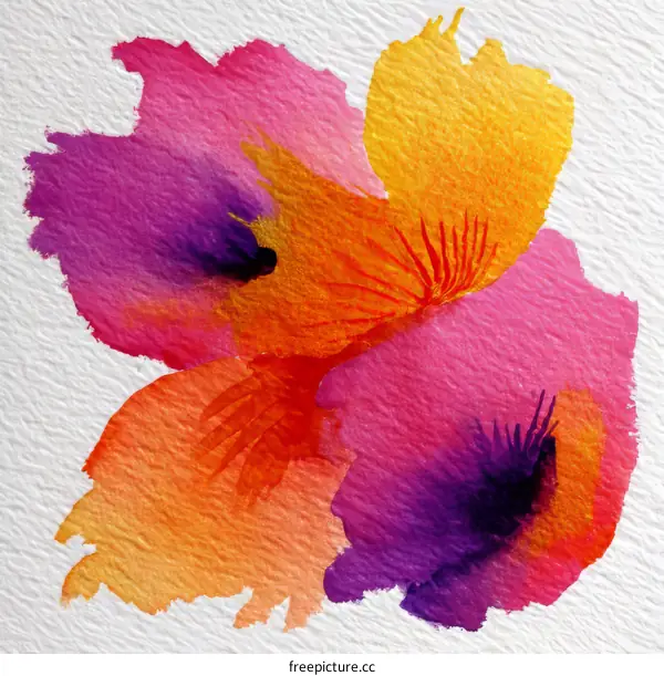 Abstract Watercolor Flower Painting
