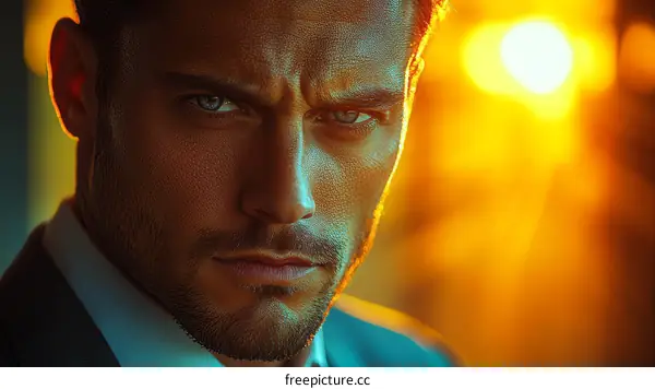 Close-up Portrait of a Caucasian Man