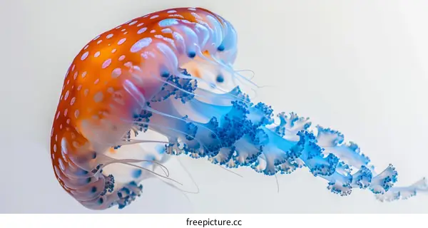A Stunningly Detailed Close-Up Photo of a Bioluminescent Jellyfish