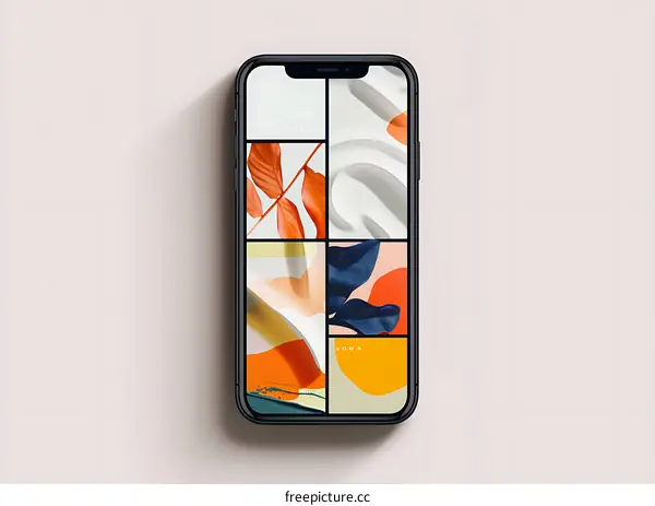 Abstract Phone Mockup With Minimalist Style Background