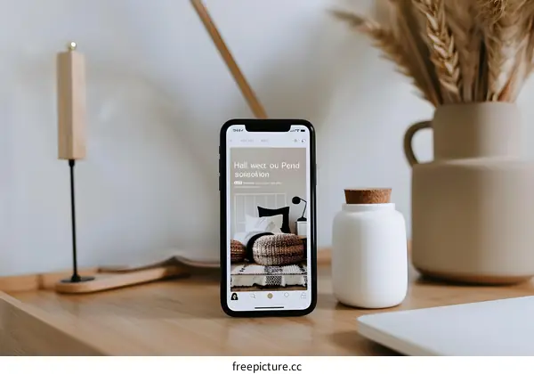 Phone Screen Showing Interior Design App