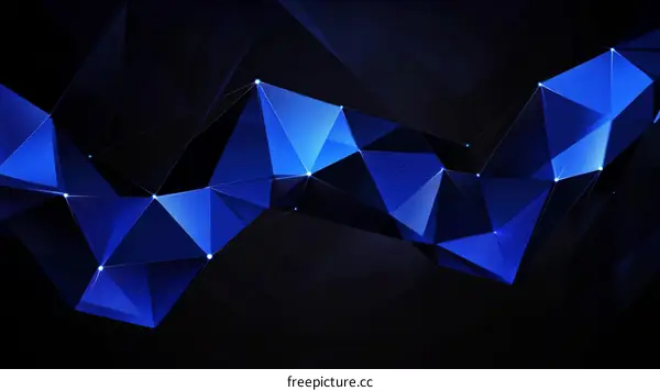 Abstract Geometric Design with Blue Polygons