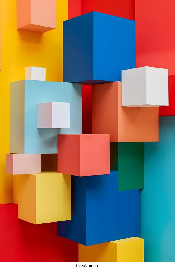Abstract Colorful Cubes Background