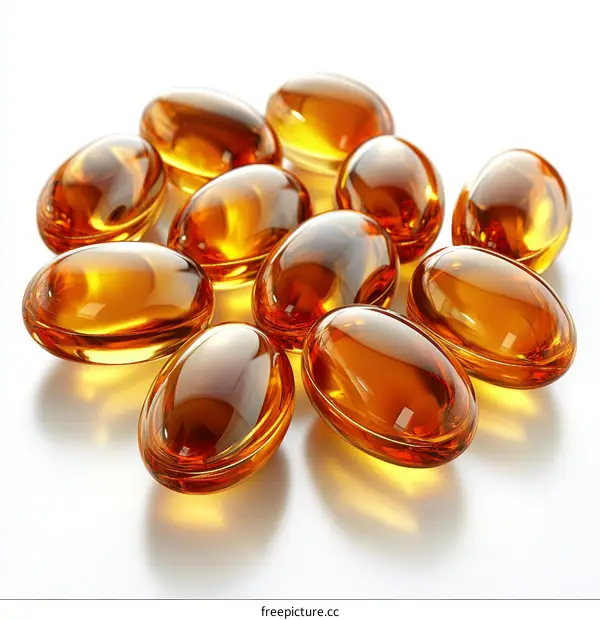 Close-up View of Transparent Capsules