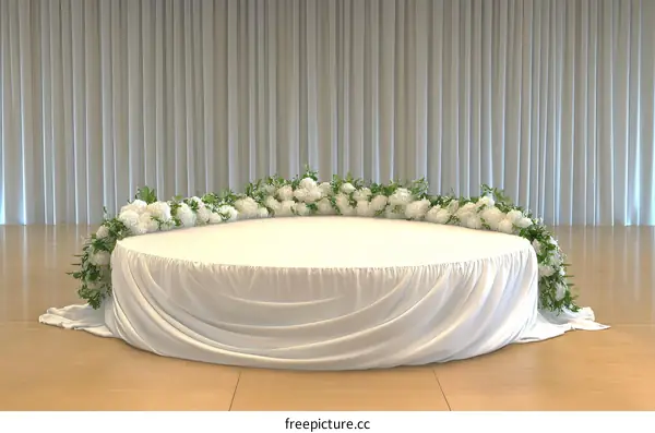 Elegant Round Table Decorated with Flowers