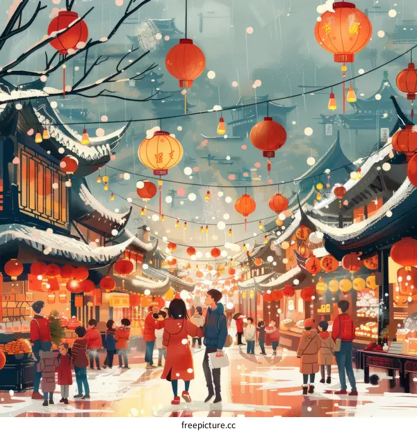 Chinese Marketplace during the Spring Festival