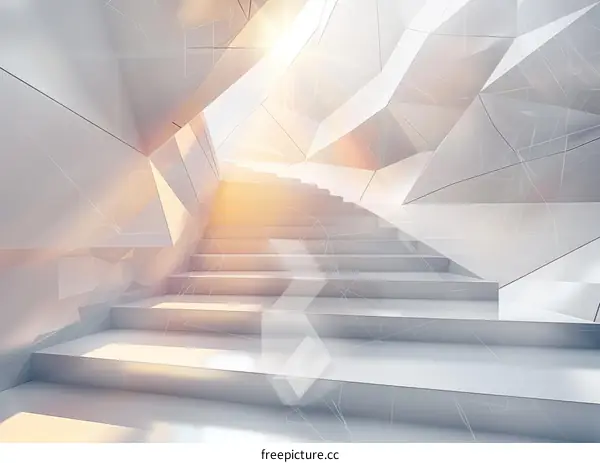 Futuristic Staircase in a Modern Building