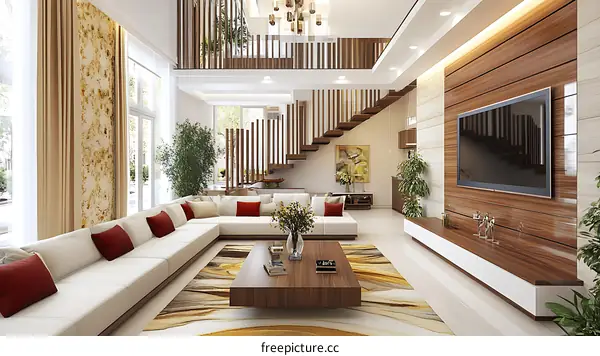 Modern Spacious Luxury Living Room Interior Design