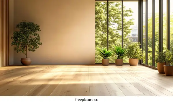 Modern Minimalist Interior Design with Large Windows