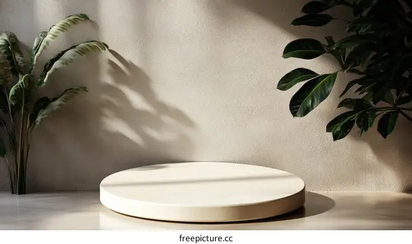 Modern Minimalist Product Display with Greenery