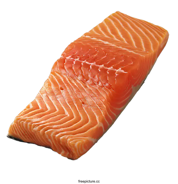 [Transparent Background PNG]A fresh salmon fillet on a white background