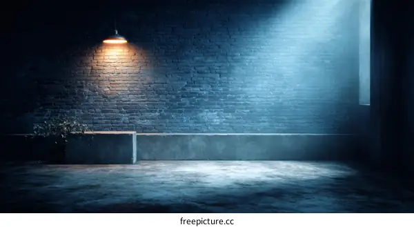 Industrial Style Empty Dark Interior Scene