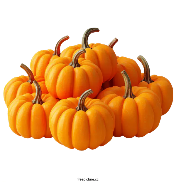 [Transparent Background PNG]Pile of Small Orange Pumpkins