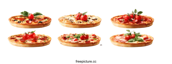 [Transparent Background PNG]Variety of Delicious Pizzas Collection
