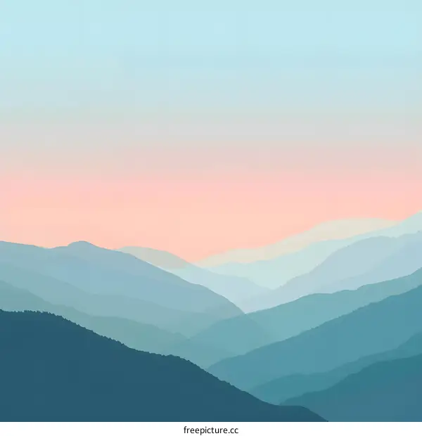 Minimalist Mountain Range Illustration