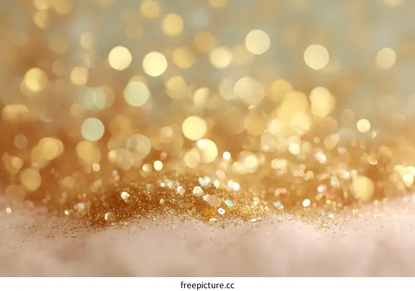 Golden Glittering Background with Bokeh