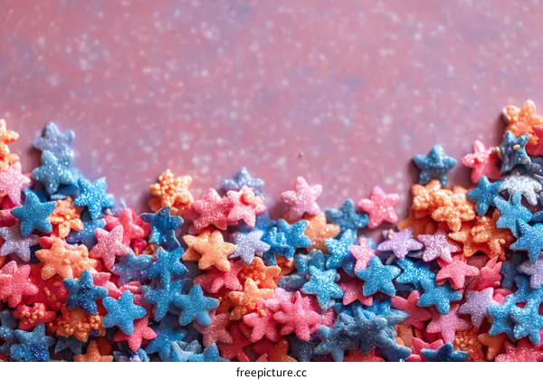 Colorful Star-Shaped Sprinkles Background