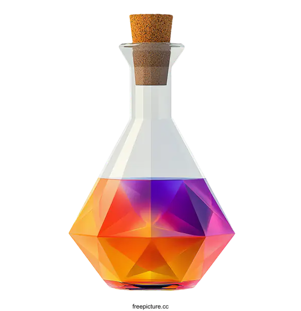 [Transparent Background PNG]Colorful Geometric Beaker Illustration