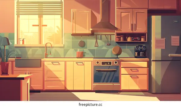 Modern Kitchen Interior Design Illustration