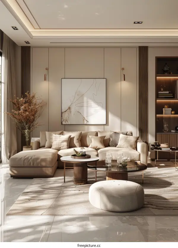 Modern Minimalist Living Room Design Visualization