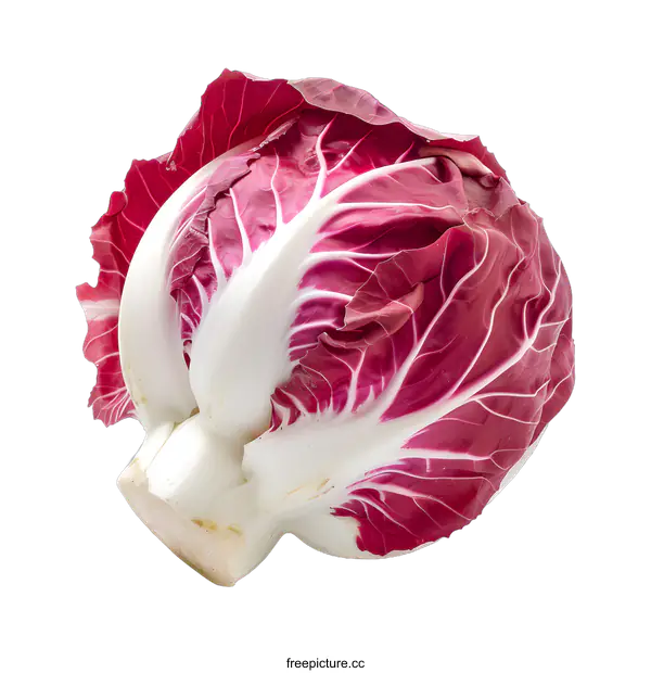 [Transparent Background PNG]Fresh Red Radicchio Salad Vegetable Isolated on White Background