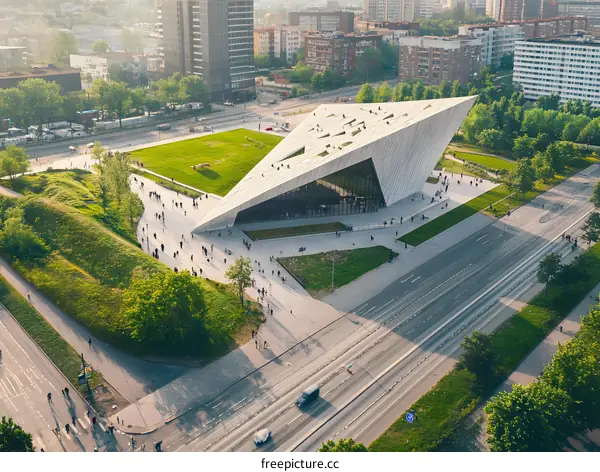 Modern Architecture Building in City Aerial View