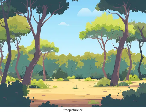 Green Forest Illustration Background