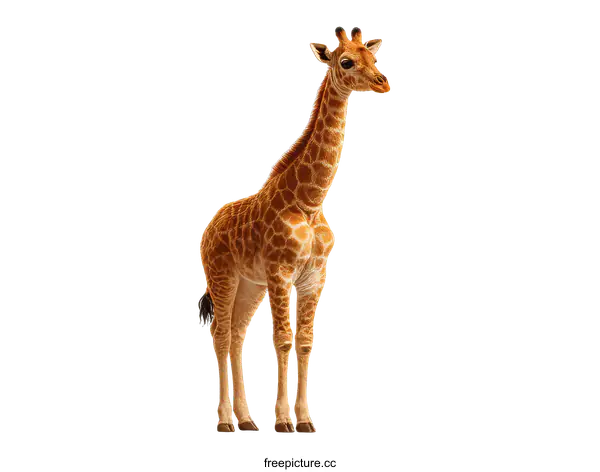 [Transparent Background PNG]Adorable Baby Giraffe Portrait against White Background