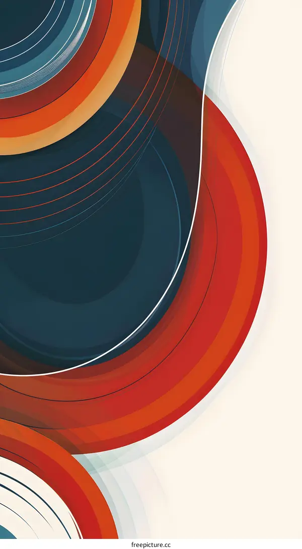 Abstract Background With Red And Blue Curved Shapes