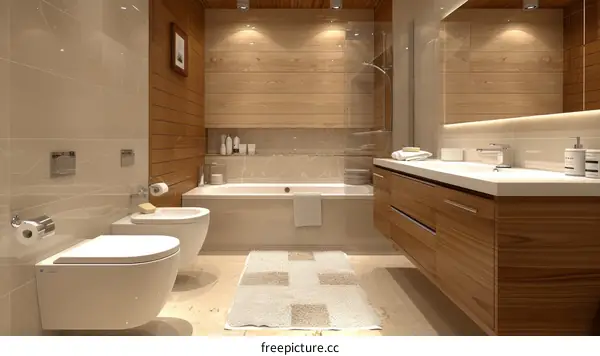 Modern Bathroom Interior Design Illustration