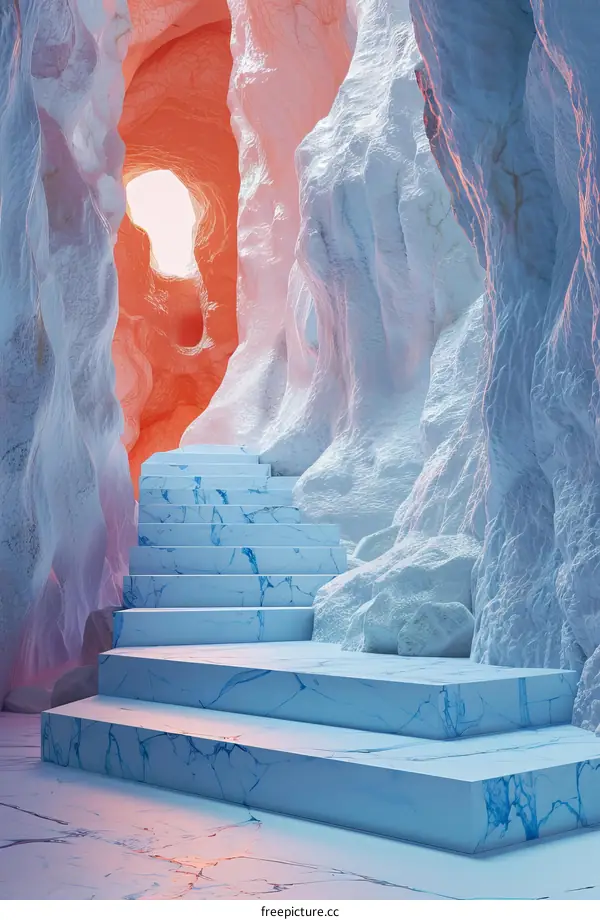 Abstract Cave Steps of Pastel Hues