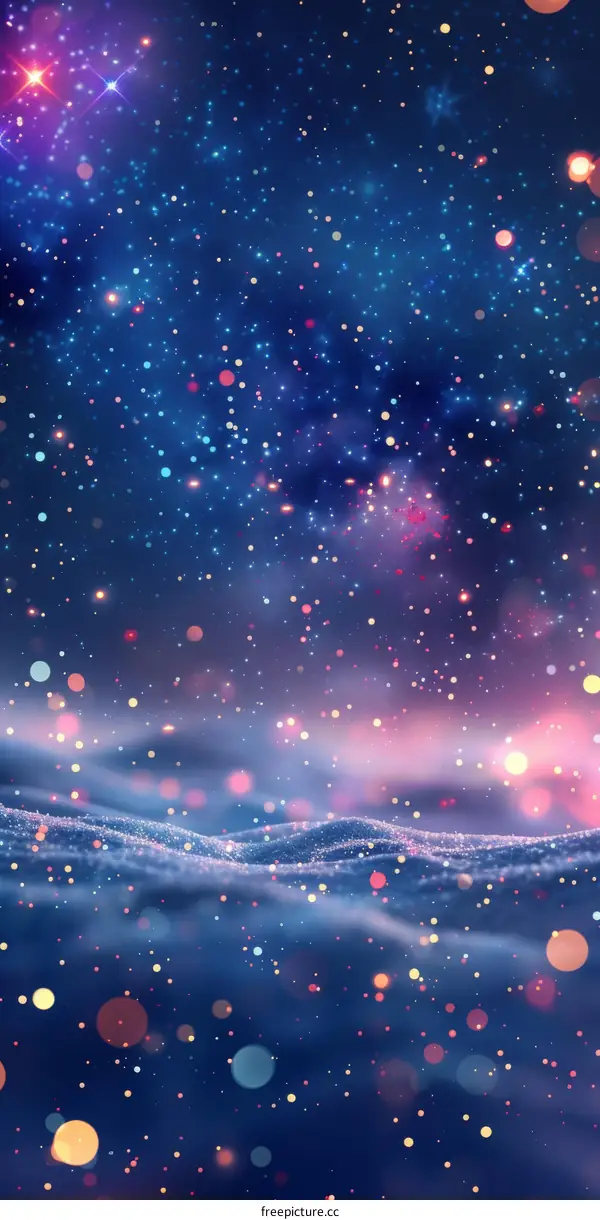 Cosmic Symphony: A Blue and Purple Starry Sky