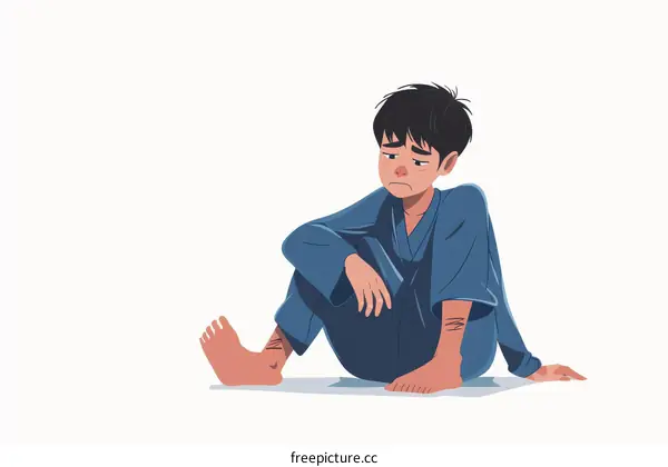boy in blue pajamas sitting on the floor