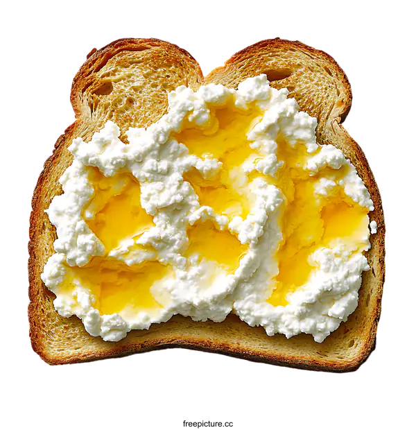 [Transparent Background PNG]Delicious Honey and Cottage Cheese Toast