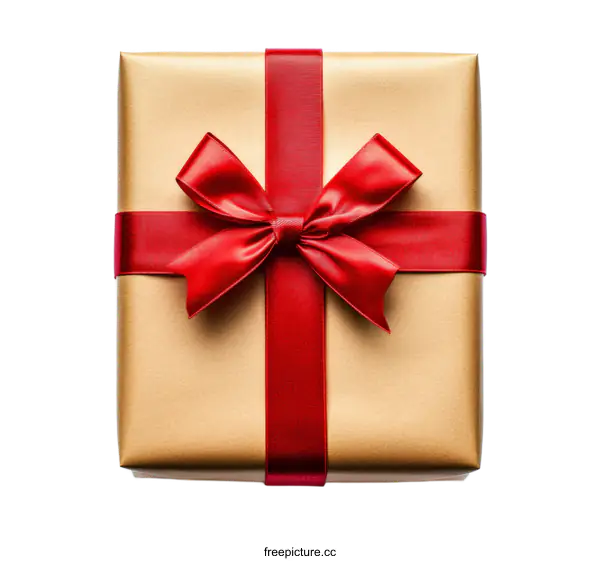 [Transparent Background PNG]Gift Box with Red Ribbon