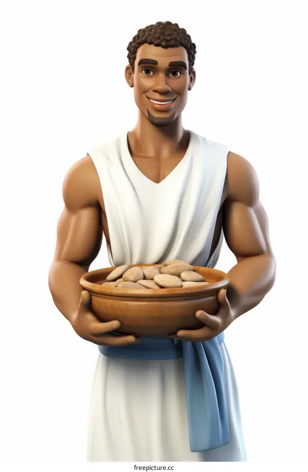Black man holding a bowl of nuts